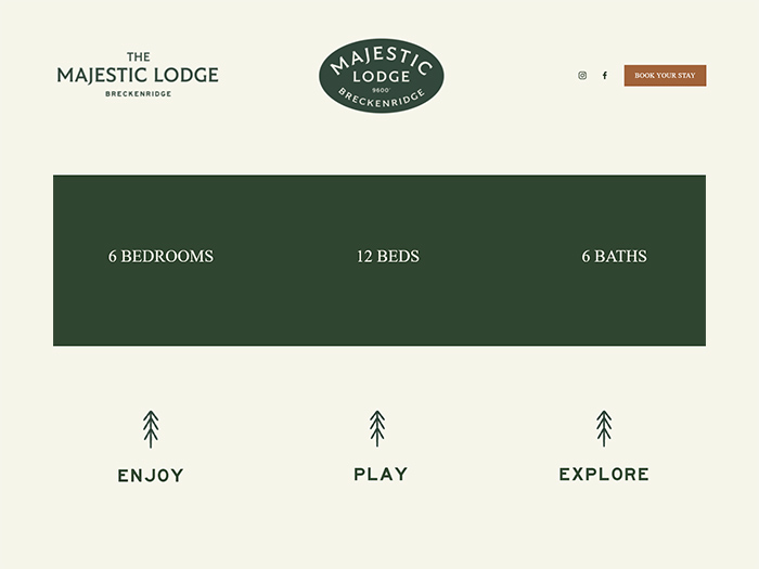A collection of the lodge's current brand assets like fonts, logos, and imagery.